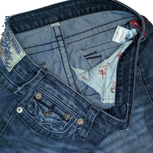 TRUE RELIGION Skinny Blue Jeans No Flap Pockets Y2K Denim Women Size 30 - Picture 7 of 9